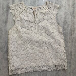 Laundry By Shelli Segal Lace Cap Sleeve Top - Cream
